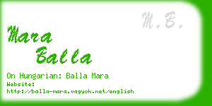 mara balla business card